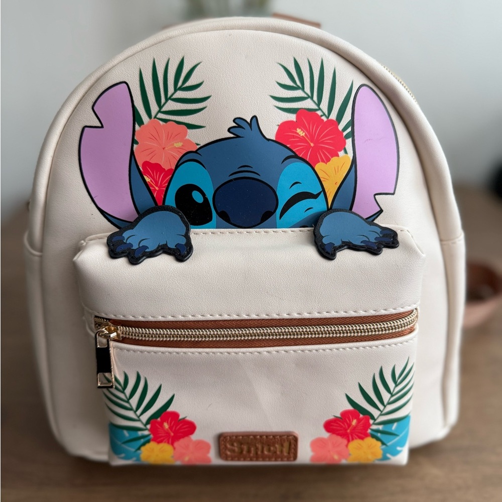 Disney Stitch mini Backpack - Cream and Brown